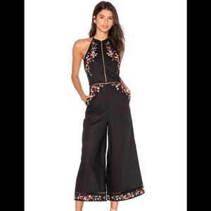 Zimmermann Black Floral Embroidered Jumpsuit